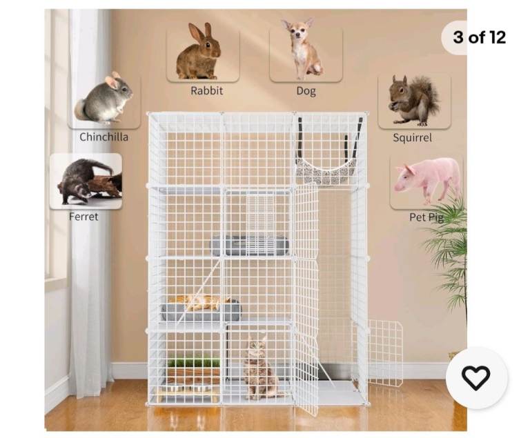 Large indoor cat cage 107x72x142cm
