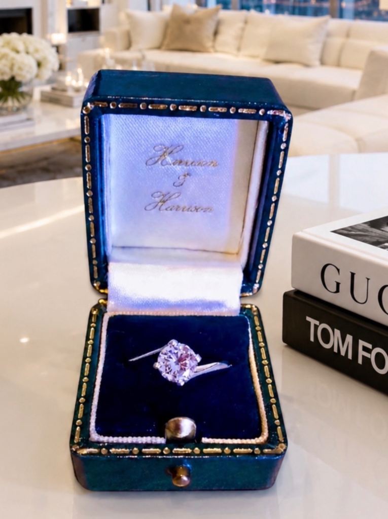 Luxury Platinum Round Brilliant Cut Solitaire Diamond Engagement Ring