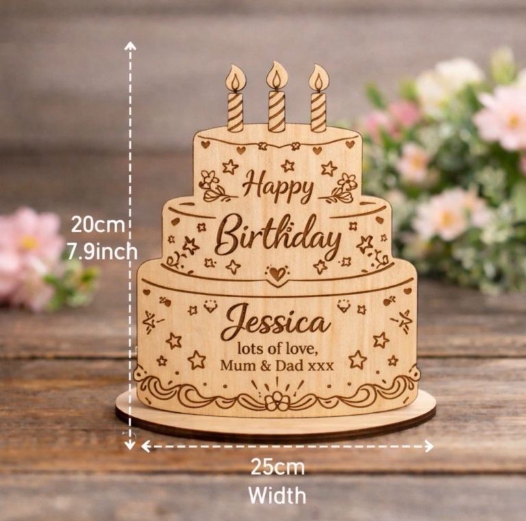 Handmade Professional Engraved Birthday Cake