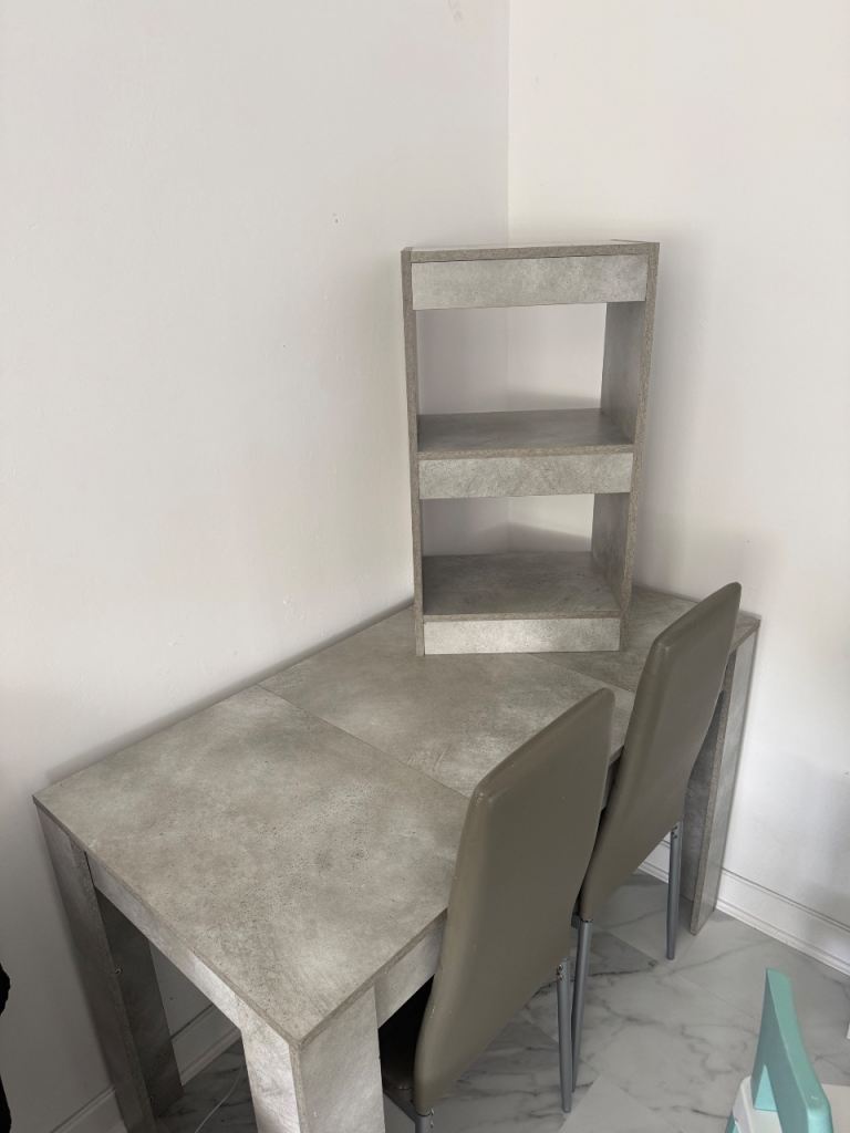 Dinning table 4 chairs and side table 