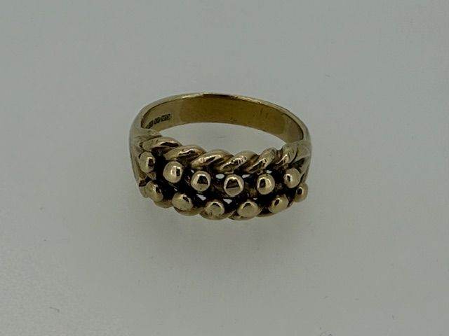 9ct Yellow Gold 2 Row Keeper Ring