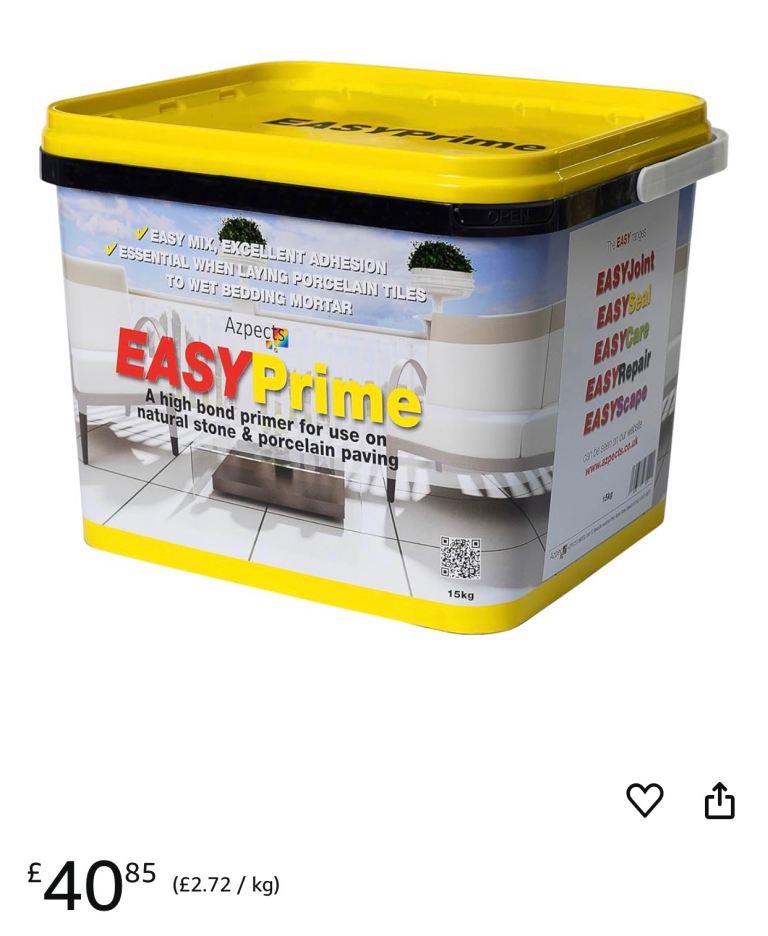 Azpects EASYPrime 15Kg Tile Adhesive Bond Slurry Primer for Natural Stone & Porcelain Paving Tiles.