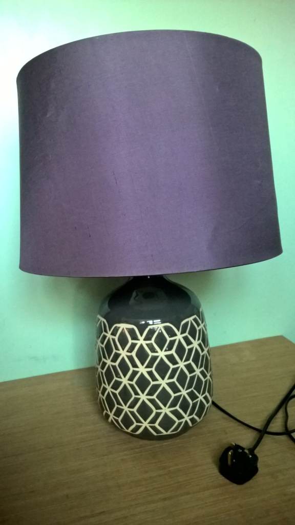 Ceramic Table Lamp with Silk lampshade,