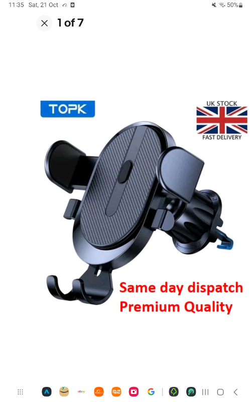 Car Phone Holder Mount, Air Vent Hook iPhone, Samsung, Universal, Stan