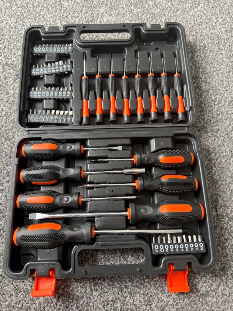 Orange black magnetic screwdriver set new 