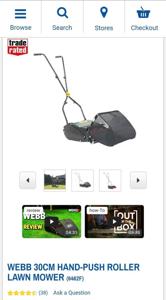 WEBB 30CM Hand-Push Roller Lawn Mower – Good Condition