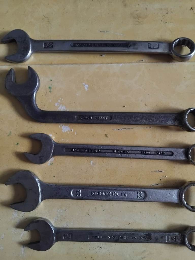 Vintage combination spanners for sale.