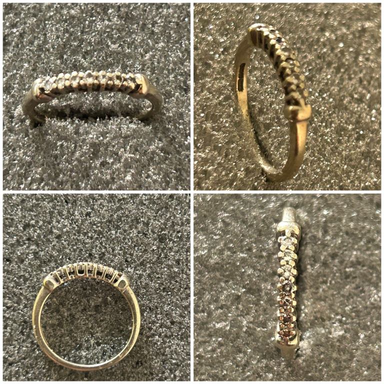 Pandora Hallmarked 9ct Gold Eternity Diamond Ring Size K/L 