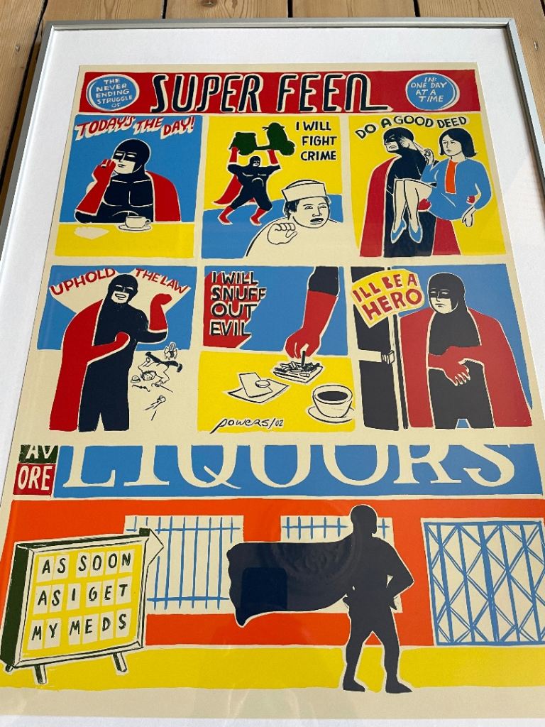 Stephen Powers Espo - Super Feen, 2002. Screen print, rare limited edition, art, poster. Street art