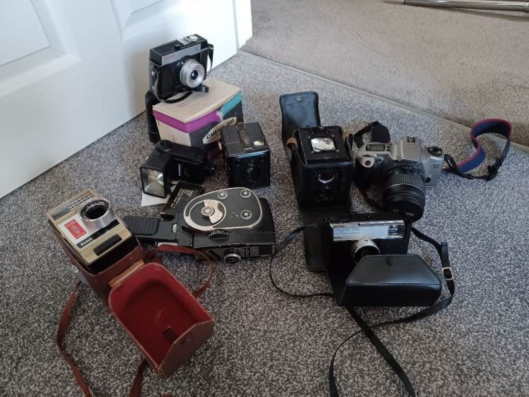 Collection of vintage cameras