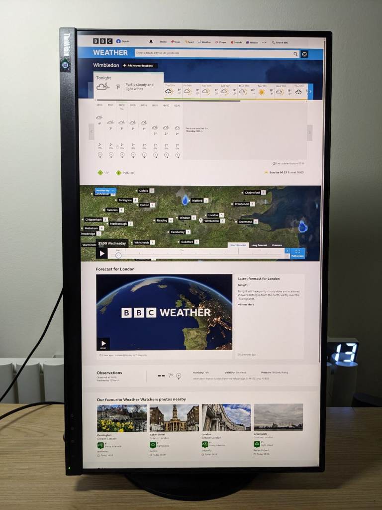 Lenovo ThinkVision 27inch 4K UHD USB-C LED Monitor T27p-10