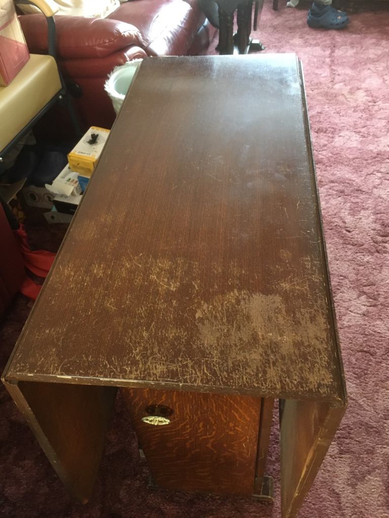 Dining table / single. Seats 6/8.with cupboard , pull out legs .