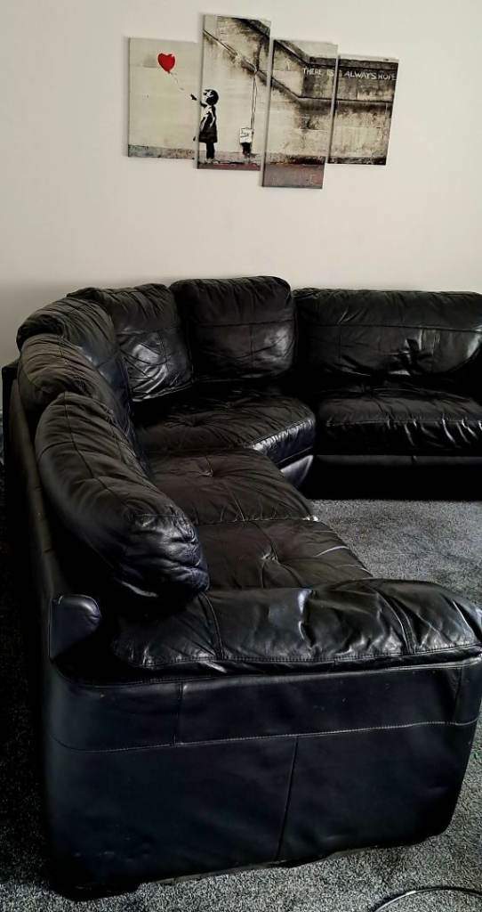 Black corner sofa