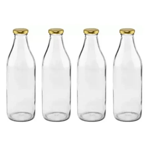 Glass milk bottles