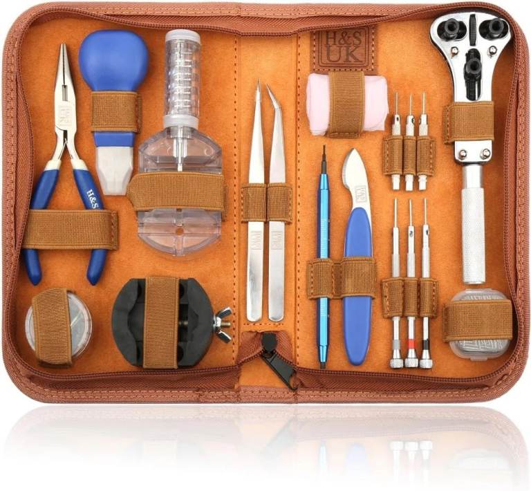 image for H&S 147pcs Watch Repair Tool Kit Strap Link Pin Removal Adjustment Tool Kit Back