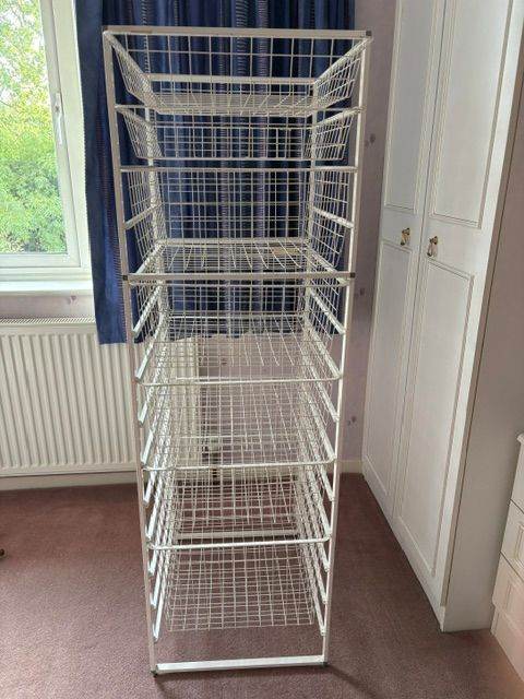 White Wire Storage Unit with 7 Drawers – Good Condition