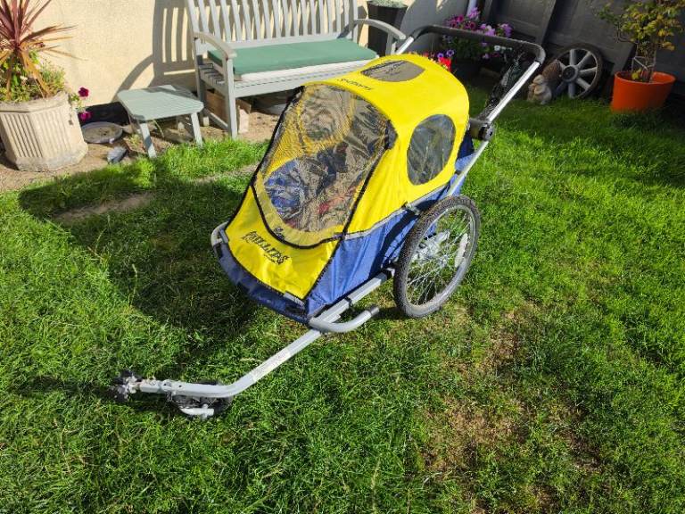 Burley Bee Bike Trailer for Kids – Yellow and Blue, Good Condition