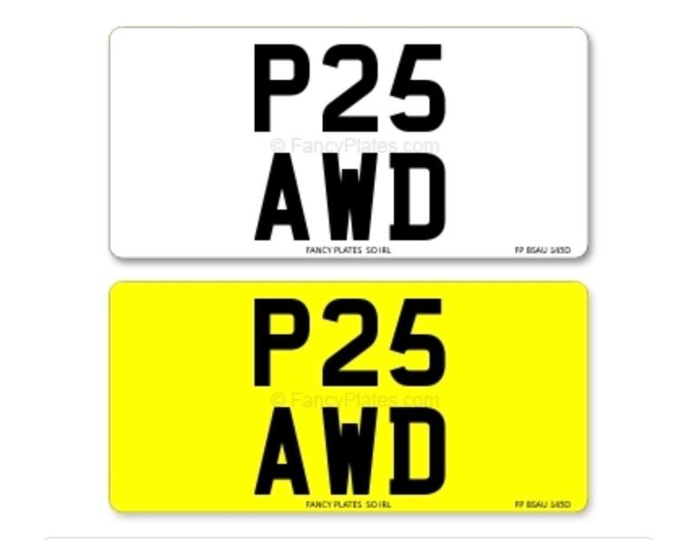 Private Registration suits Subaru Impreza P25 Turbo sti READS P25 AWD