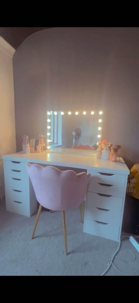 White Dressing Table with Drawers