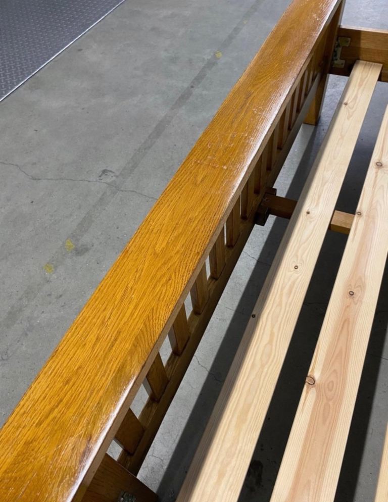 Solid Oak King Size Bed with Bedsides, Mirror and Tall Boy Chest of Drawers