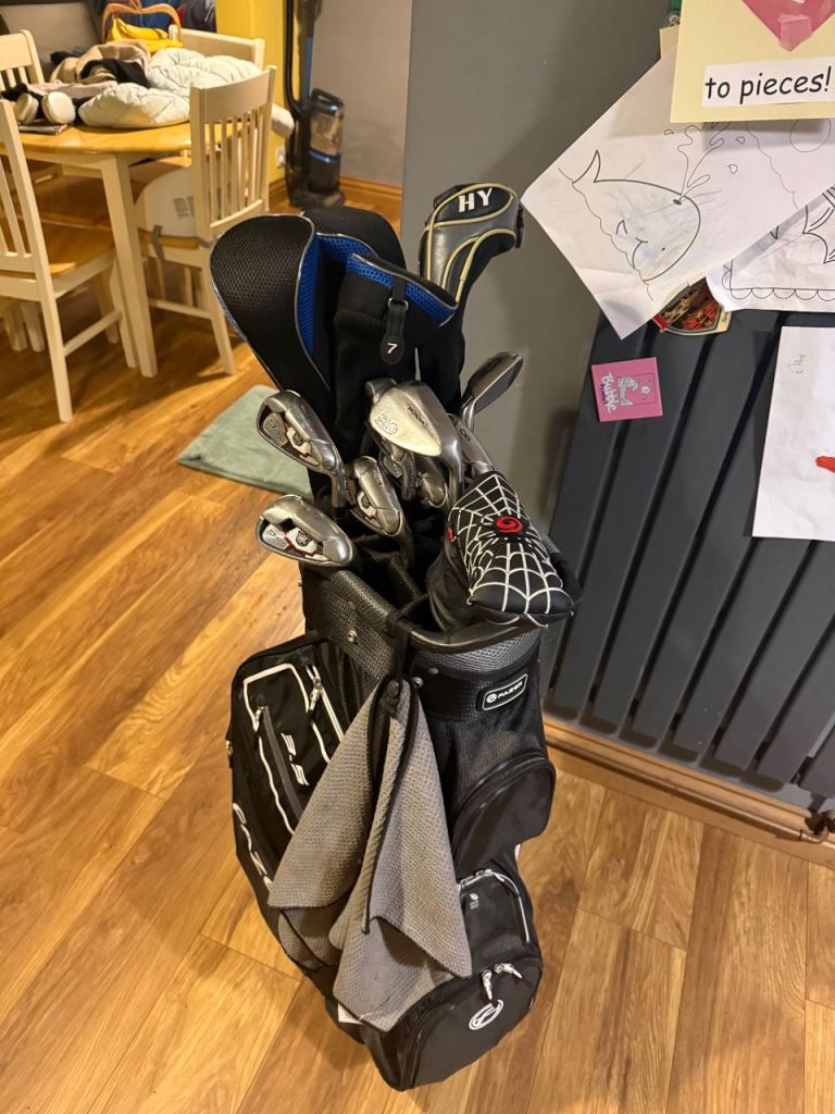 ⛳ Complete Golf Set – Wilson D200 Irons, Nike SasQuatch Woods + Bags, Trolley, Shoes & Accessories ⛳