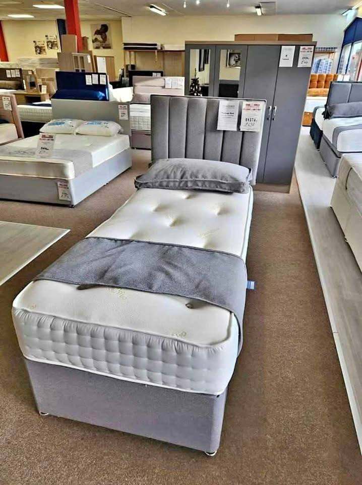 Modern Single Divan Storage Bed with Mattress Included - COD UK