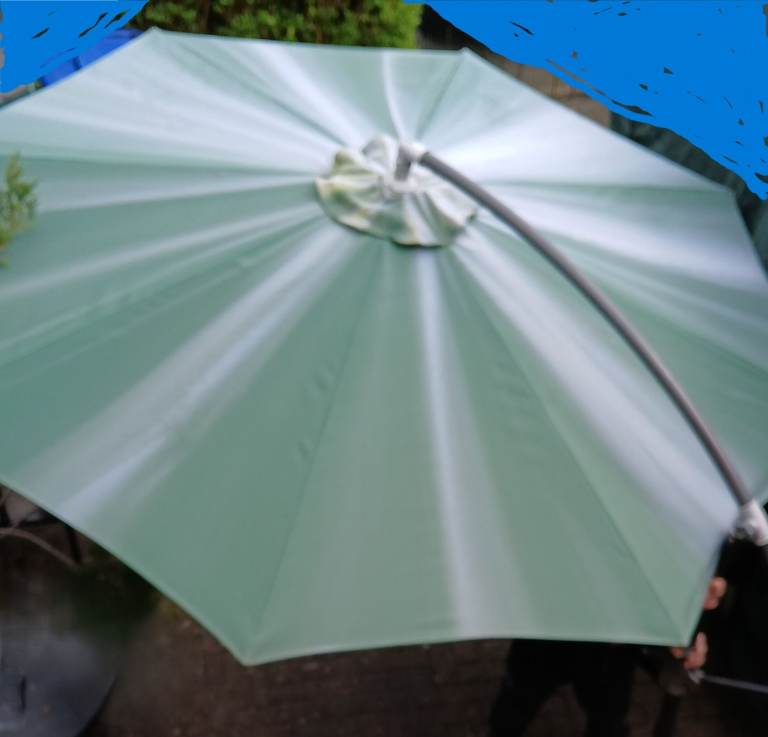Extra Large Green Garden Parasol – fair Condition