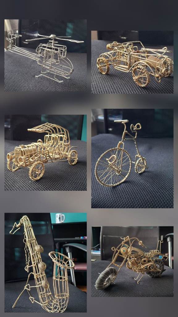Job Lot of Twisted Metal Wire Sculptures / Ornaments