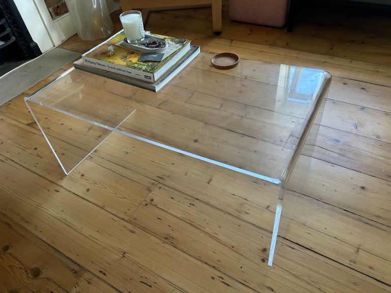 Clear acrylic coffee table 