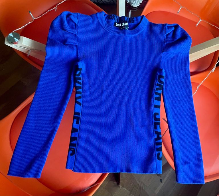 Blue mutton sleeve DKNY Xsmall