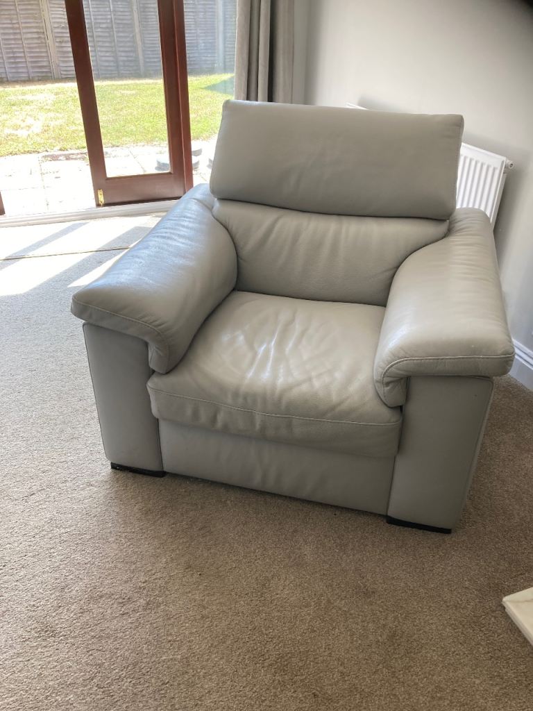 Leather large armchair 