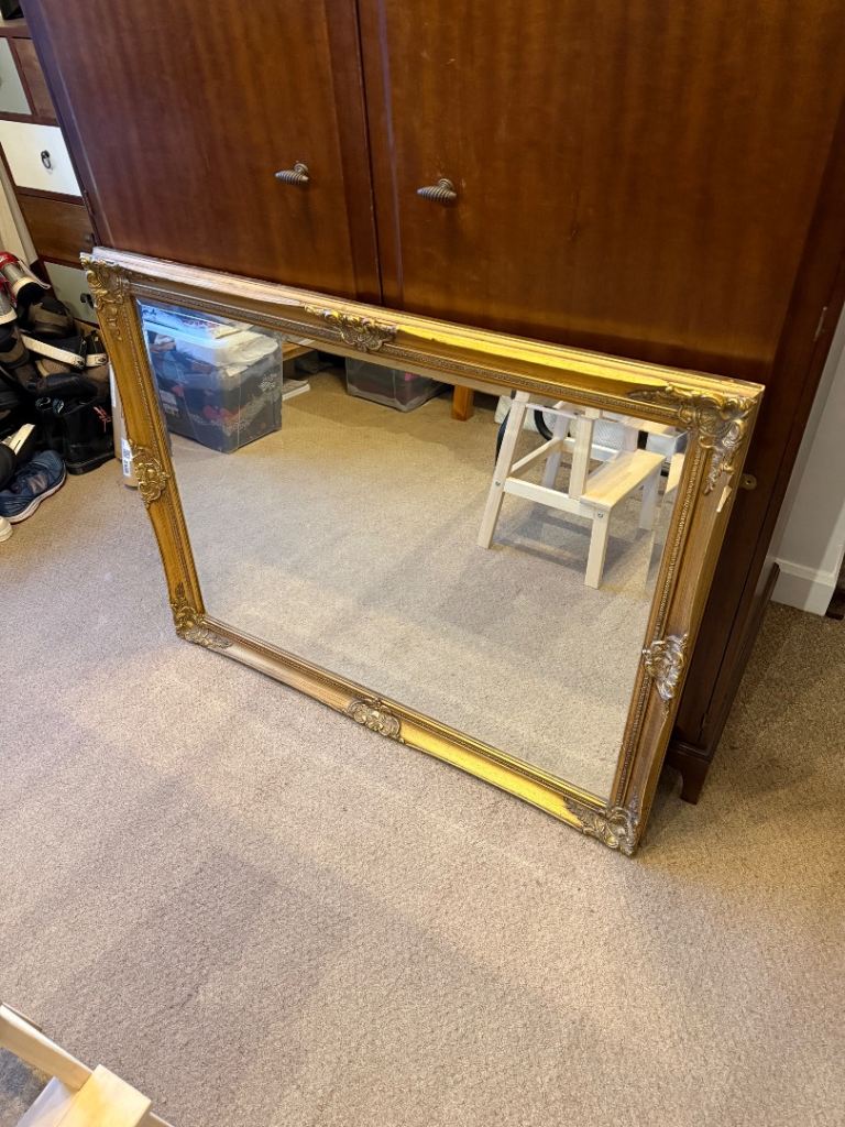 Gold effect framed mirror 