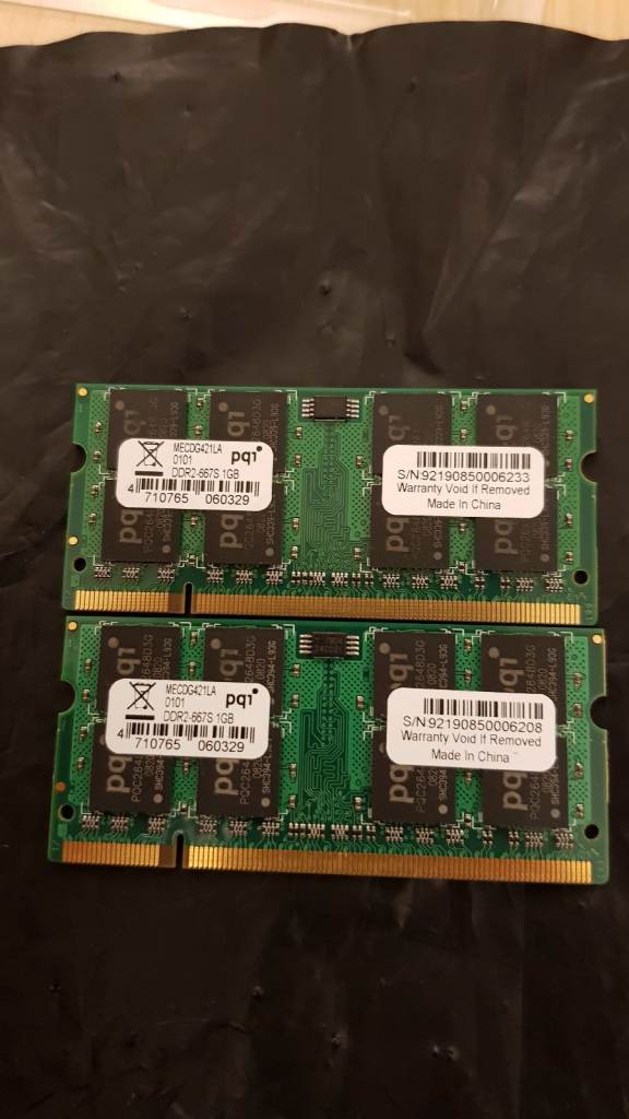 Notebook memory 2 GB (2 x 1GB)  DDR2-667S