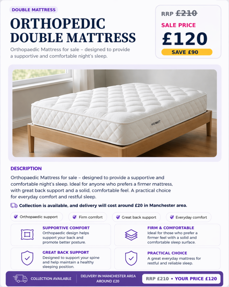 Orthopaedic Mattress double 4.6ft (available in 5ft & 3ft)