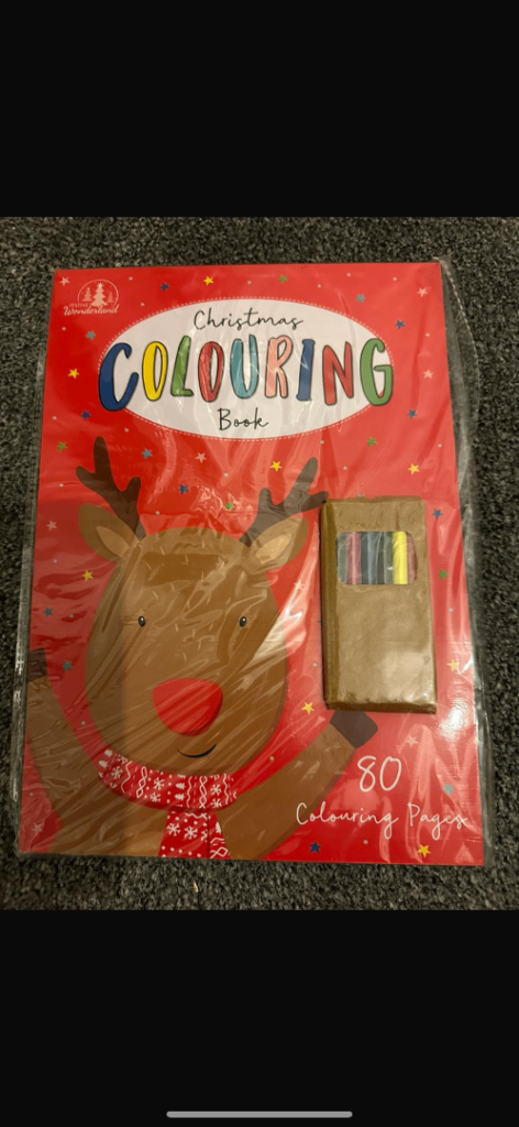 Christmas Colouring Book with Pencils - 80 Pages, New