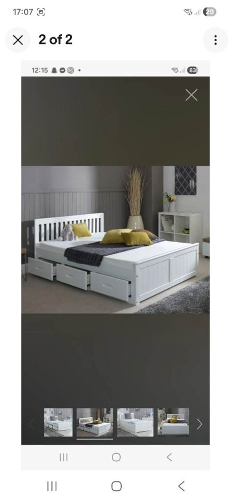 Small Double White Bed Frame With Storage
