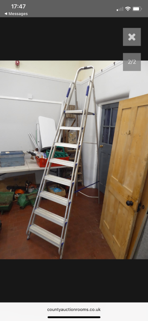 image for Abru Aluminium Light 8 Step Folding Ladder with Platform