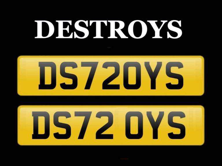 DESTROYS CHERISHED PRIVATE NUMBER PLATE REG - DESTROY