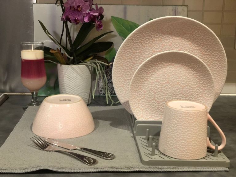 JML Dish dying Mat, 50 x 38 cm For Dishes, Dish Drainer Rack, (grey) N