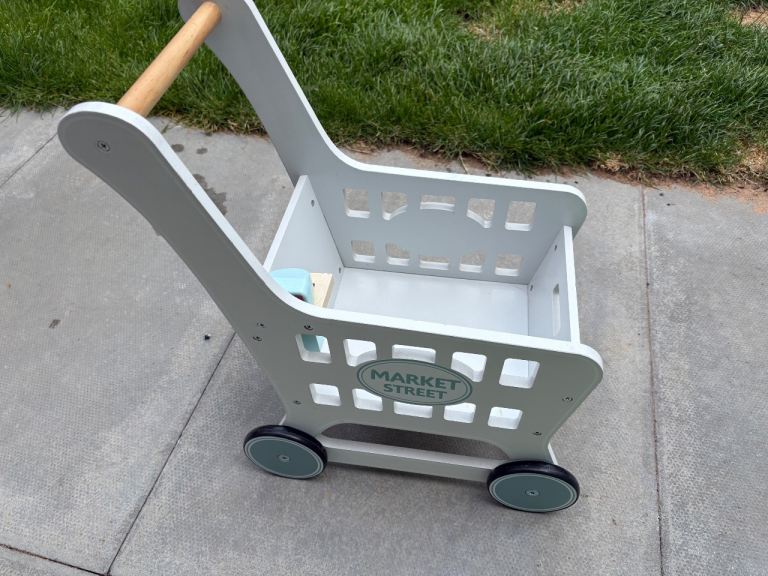 Wooden Toy Shopping Trolley - 'Market Street' Play Cart