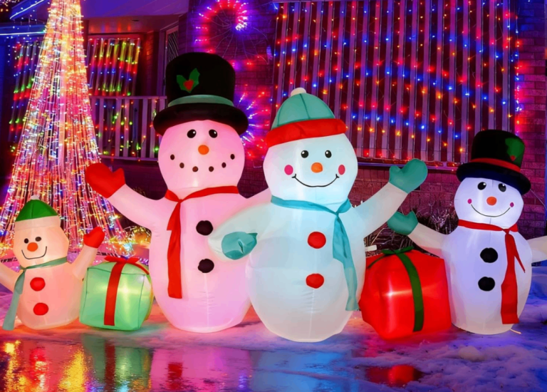 Christmas Inflatables Outdoor Decorations 8FT Lang Inflatable Snowman Xmas Blow Up with led