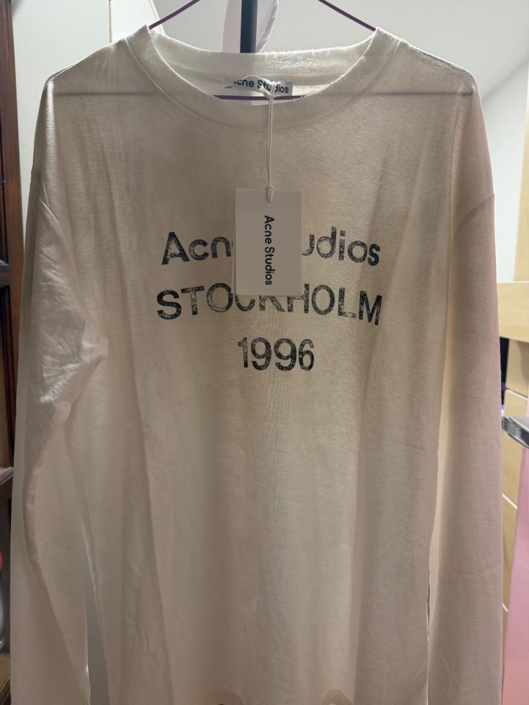 Acne Studios Stockholm 1996 Long Sleeve T-Shirt - White, Size S