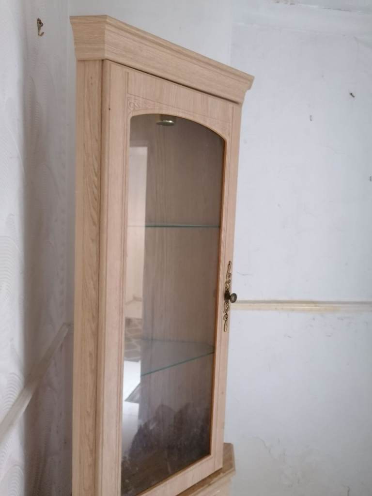 Wooden Display Cabinet with Glass Door – Good Condition
