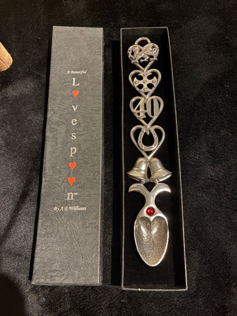 A.E. Williams Pewter Lovespoon - 40th Anniversary