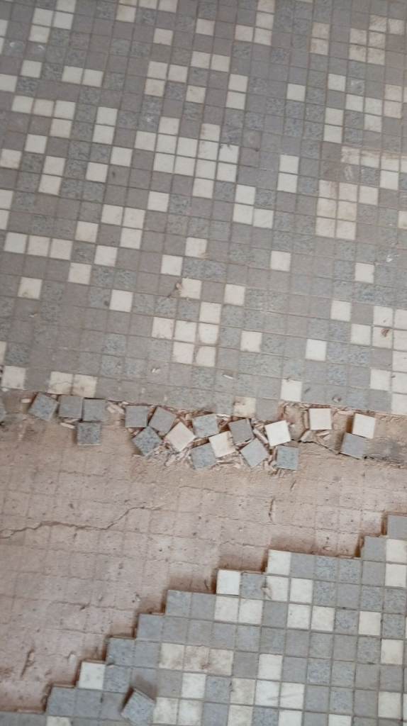 Grey and White Mosaic Ceramic Tiles – Fair Condition