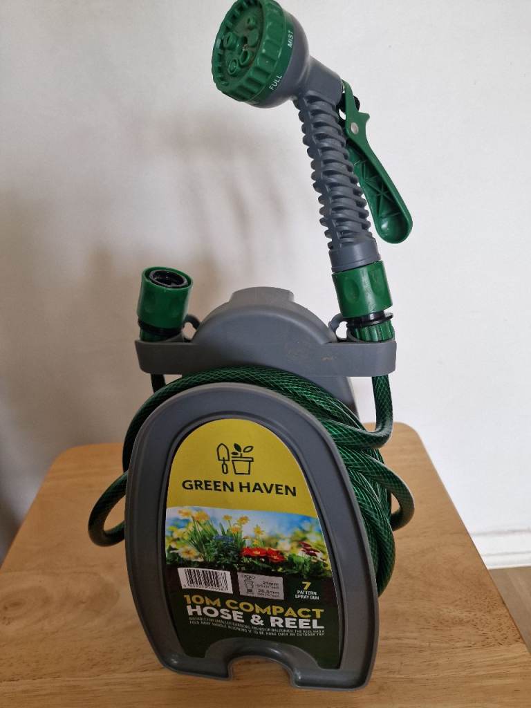 HOSE & REEL 10M GREEN HAVEN NEW
