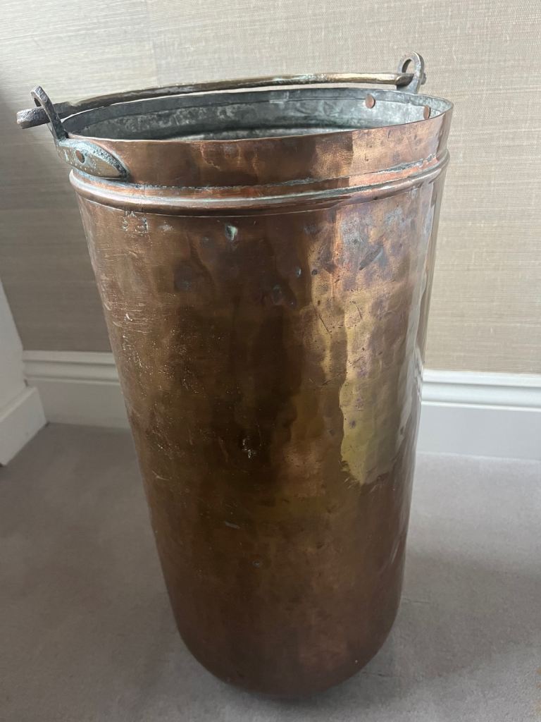 Antique copper umbrella stand 
