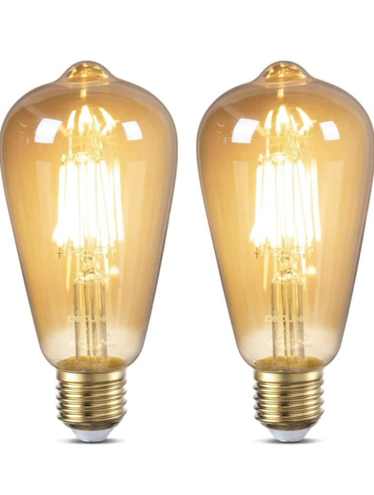 DiCUNO Vintage Light Bulb E27 Edison Screw Bulb 6W 2 Packs 