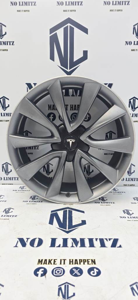 GENUINE TESLA 20" 8.5J MODEL 3 PERFORMANCE TURBINE STYLE SINGLE ALLOY WHEEL 5x114.3 GREY