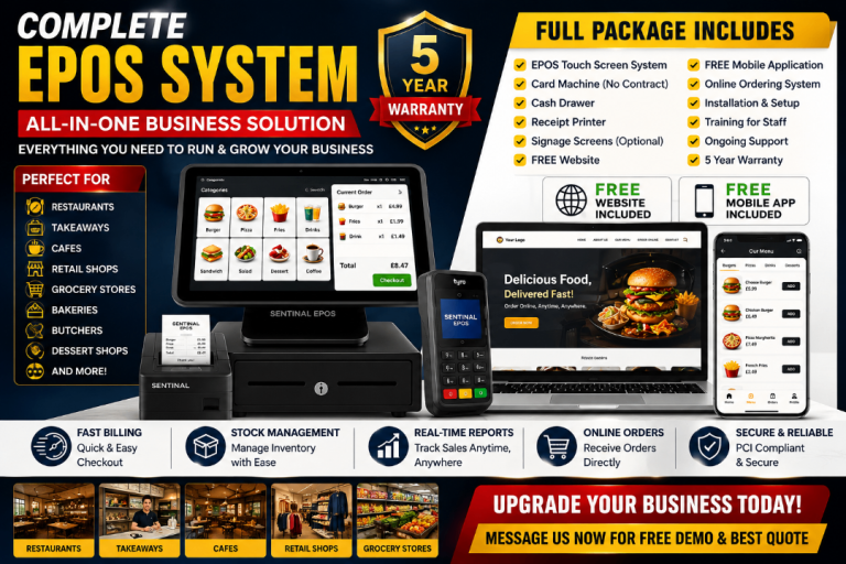 Complete EPOS System | Full Business Package | Website & Mobile App | 5 Year Warranty